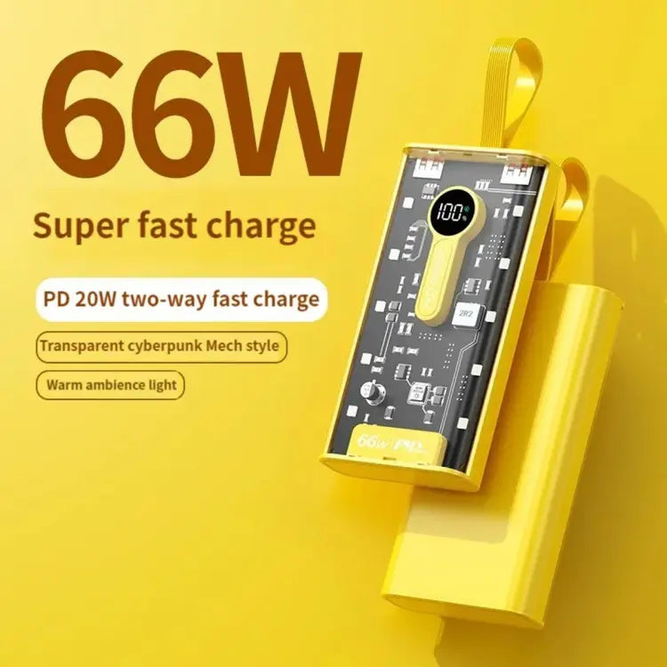Transparent Power Bank 20000MAH 66Watt Fast Charging Portable
